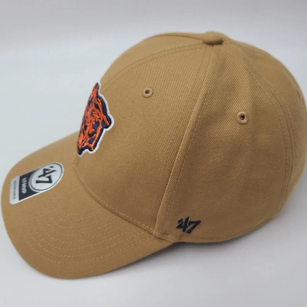 Chicago Bears Hat Adjustable 47 Brand MVP Brown NFL Super Bowl XX Patch Logo Men